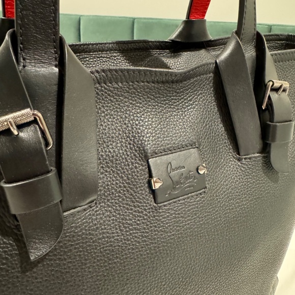 CHRISTIAN LOUBOUTIN Bag Tote Black Calf Leather Kabiker * great condition - Picture 5 of 10